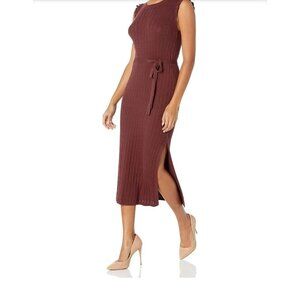PAIGE Gardenia Dress Chocolate Wine L NWT Knit Sweater Midi Dress